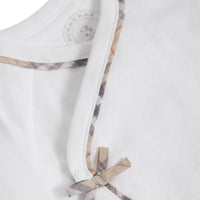 Coffret cadeau bébé trois pièces en coton à motif check - White