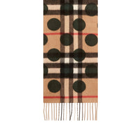 Mini écharpe classique en cachemire à motif check et à pois - Dark Forest Green