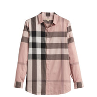 Chemise en coton à motif check - Antique Pink
