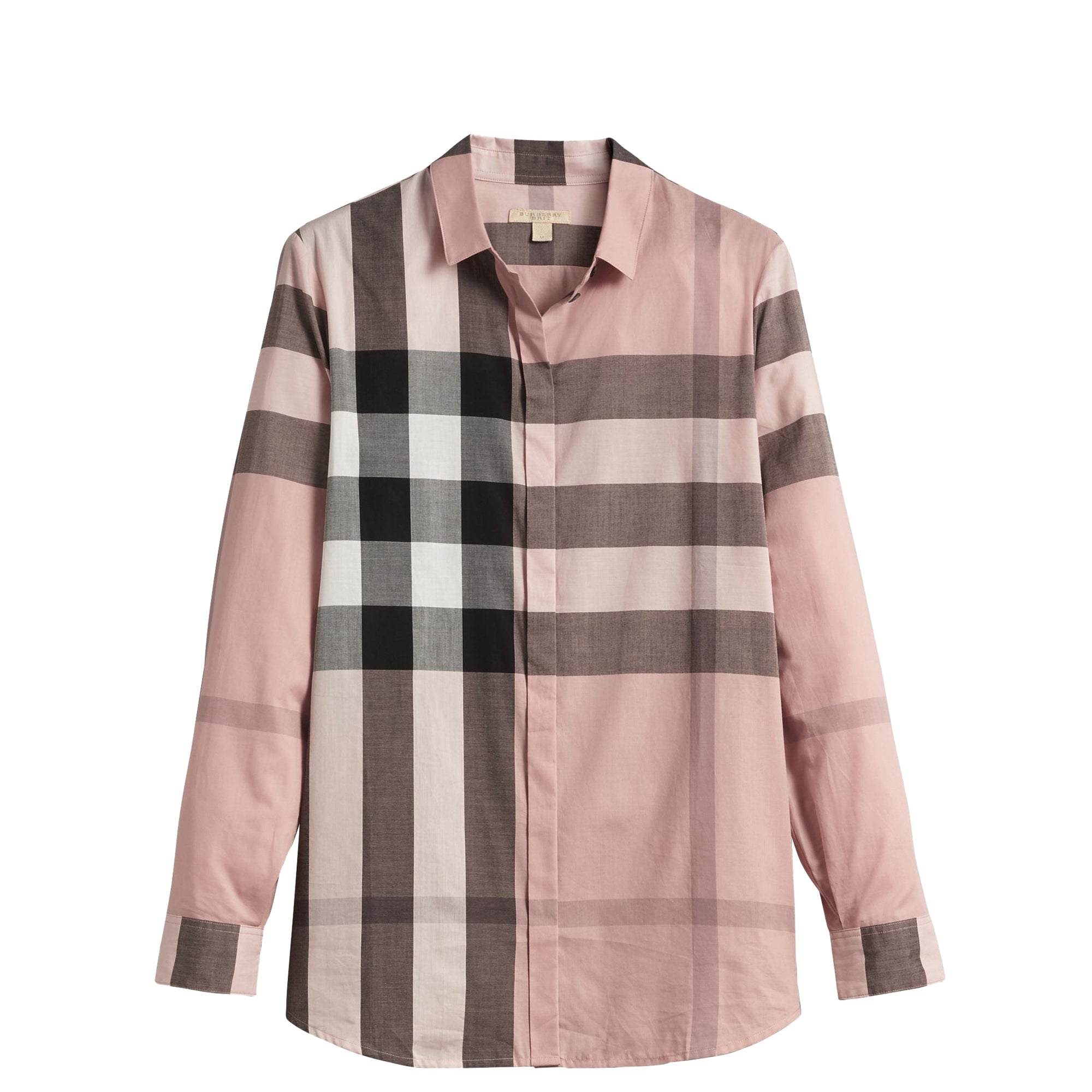 Chemise en coton à motif check - Antique Pink