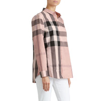 Chemise en coton à motif check - Antique Pink