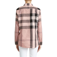 Chemise en coton à motif check - Antique Pink