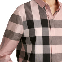 Chemise en coton à motif check - Antique Pink