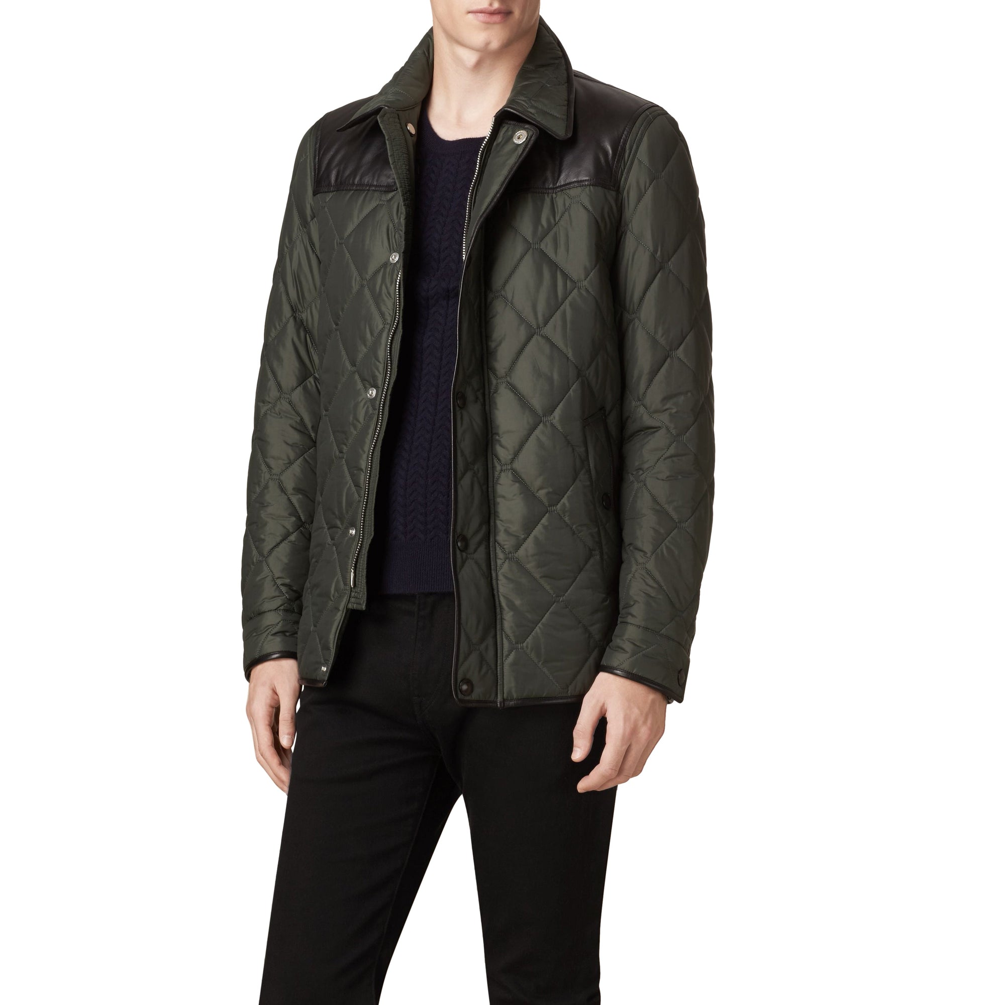 Veste utilitaire avec éléments en agneau - Olive Green