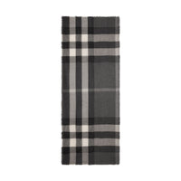 Écharpe légère en cachemire à motif check - Mid Grey