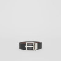 Ceinture réversible en cuir London - Black & Chocolate