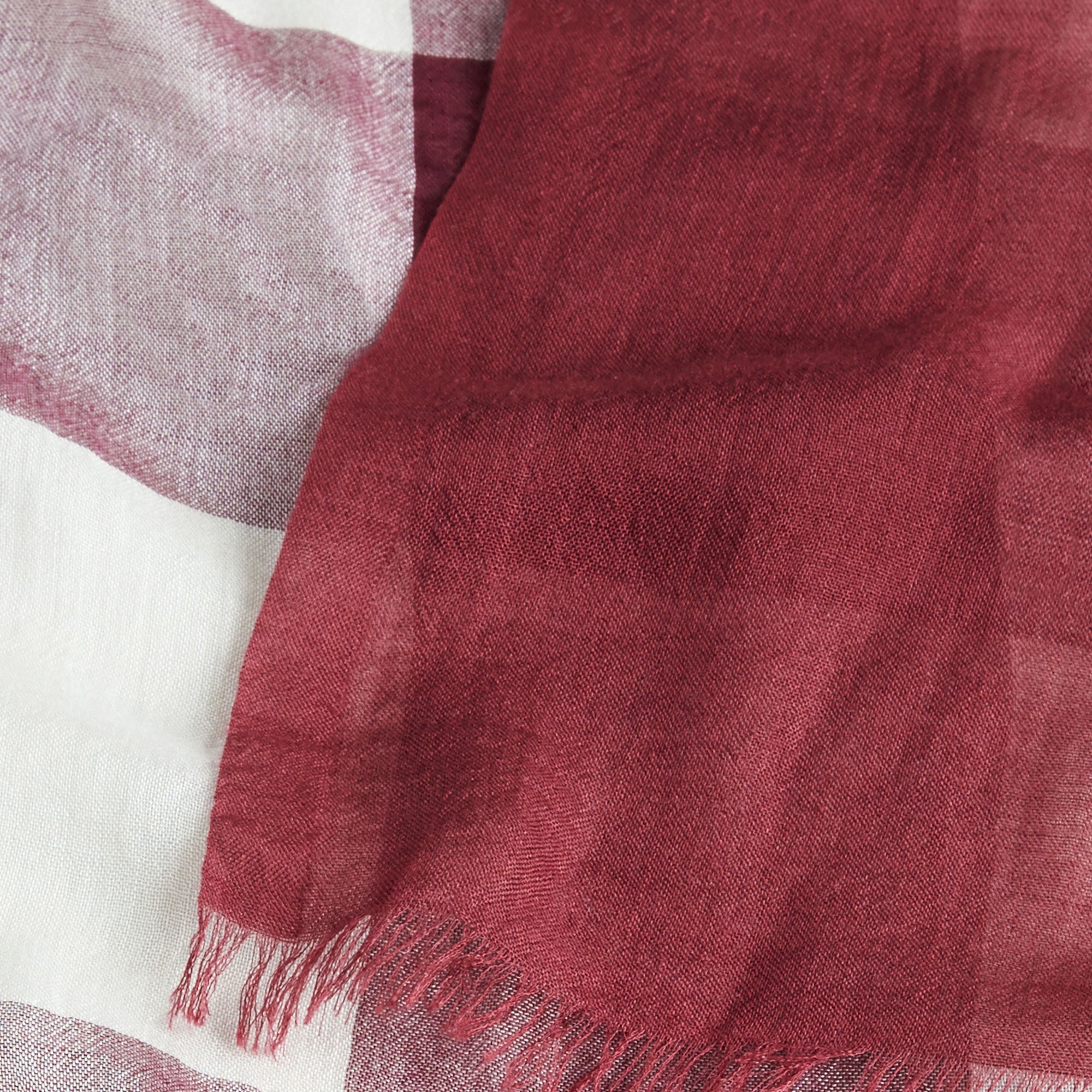 Écharpe en modal cachemire et soie à motif check - Garnet Pink