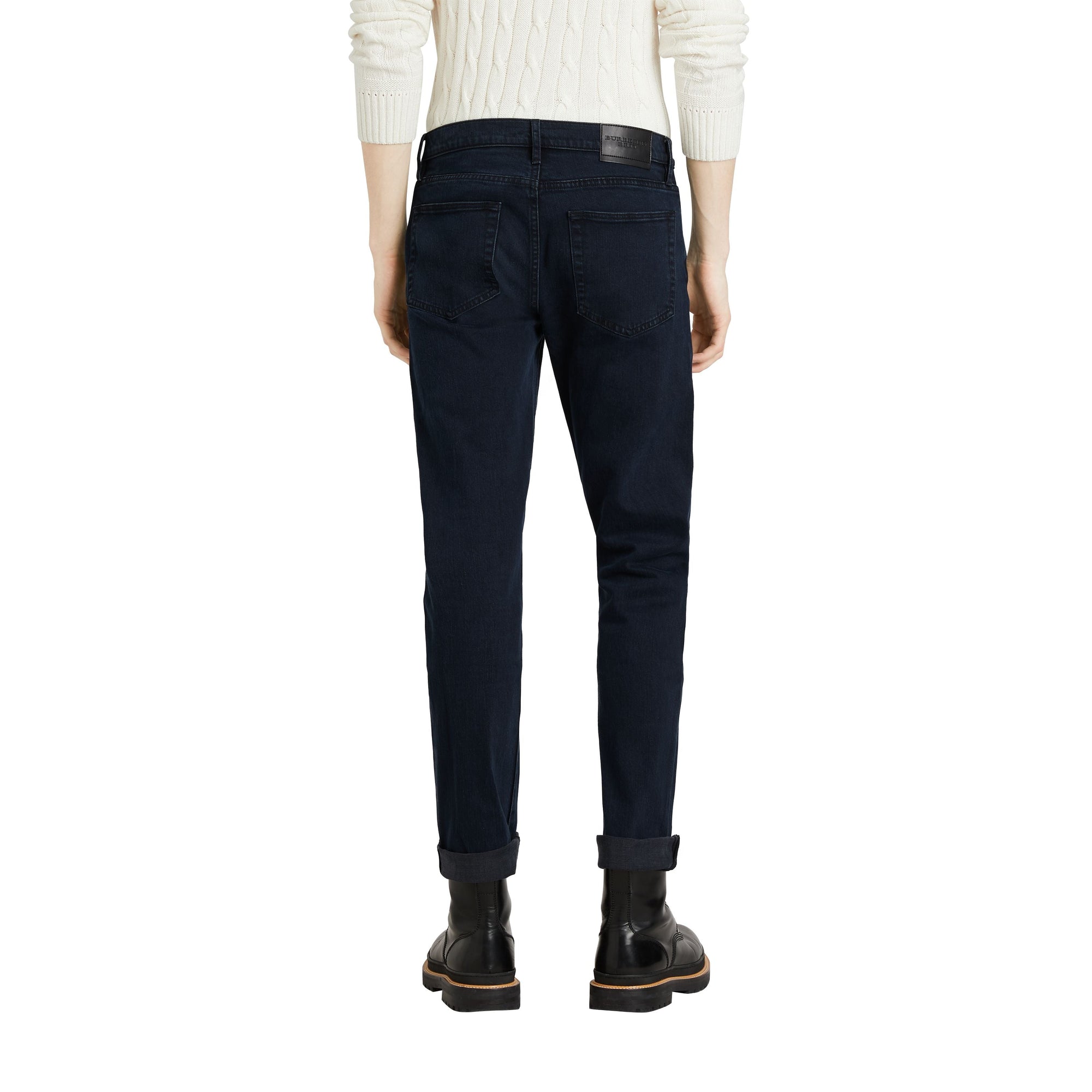 Jean droit en denim stretch - Dark Indigo