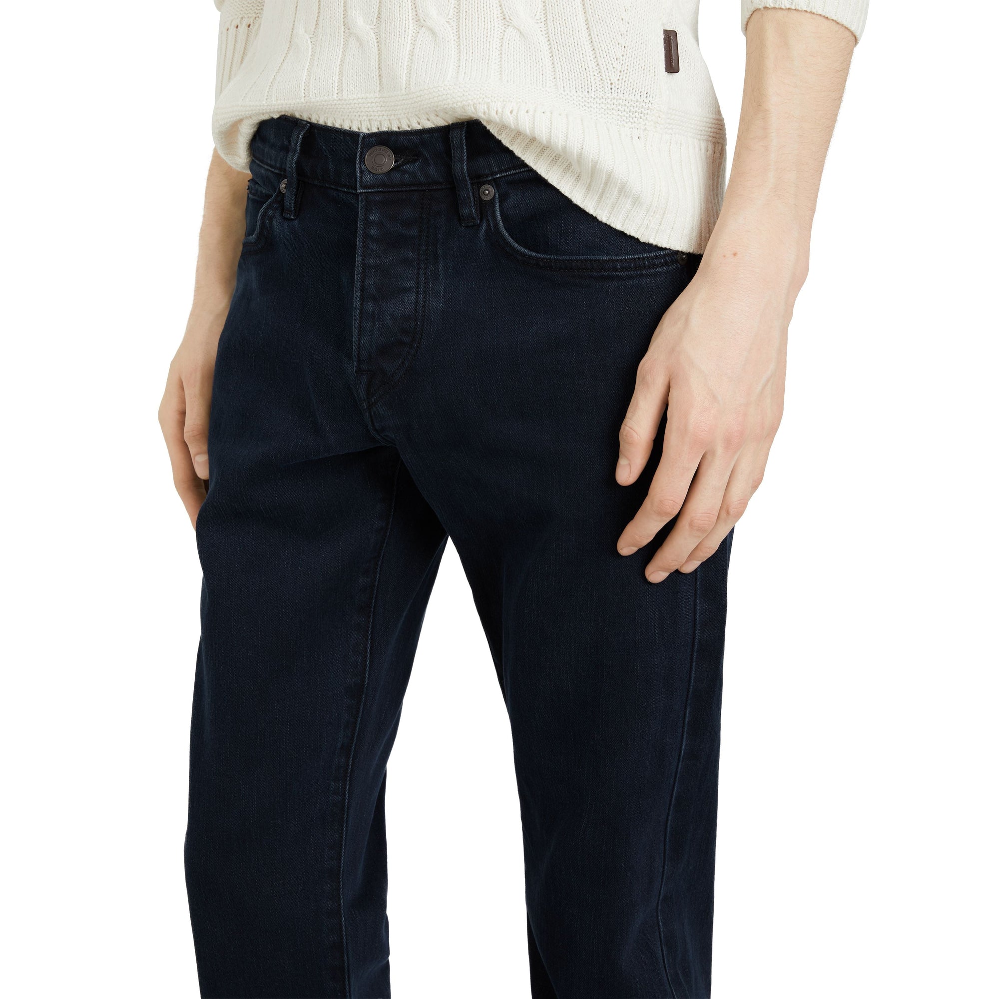Jean droit en denim stretch - Dark Indigo