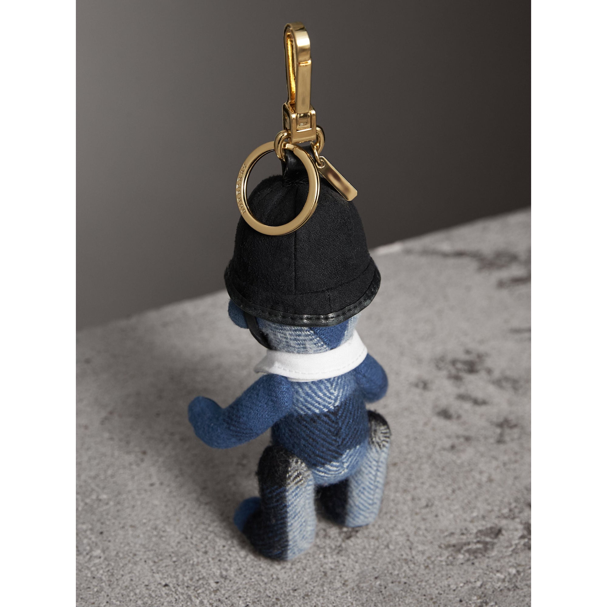 Bijou porte-clés Thomas Bear Bobby en cachemire - Cadet Blue