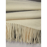 Couverture en cachemire à motif check - Natural White