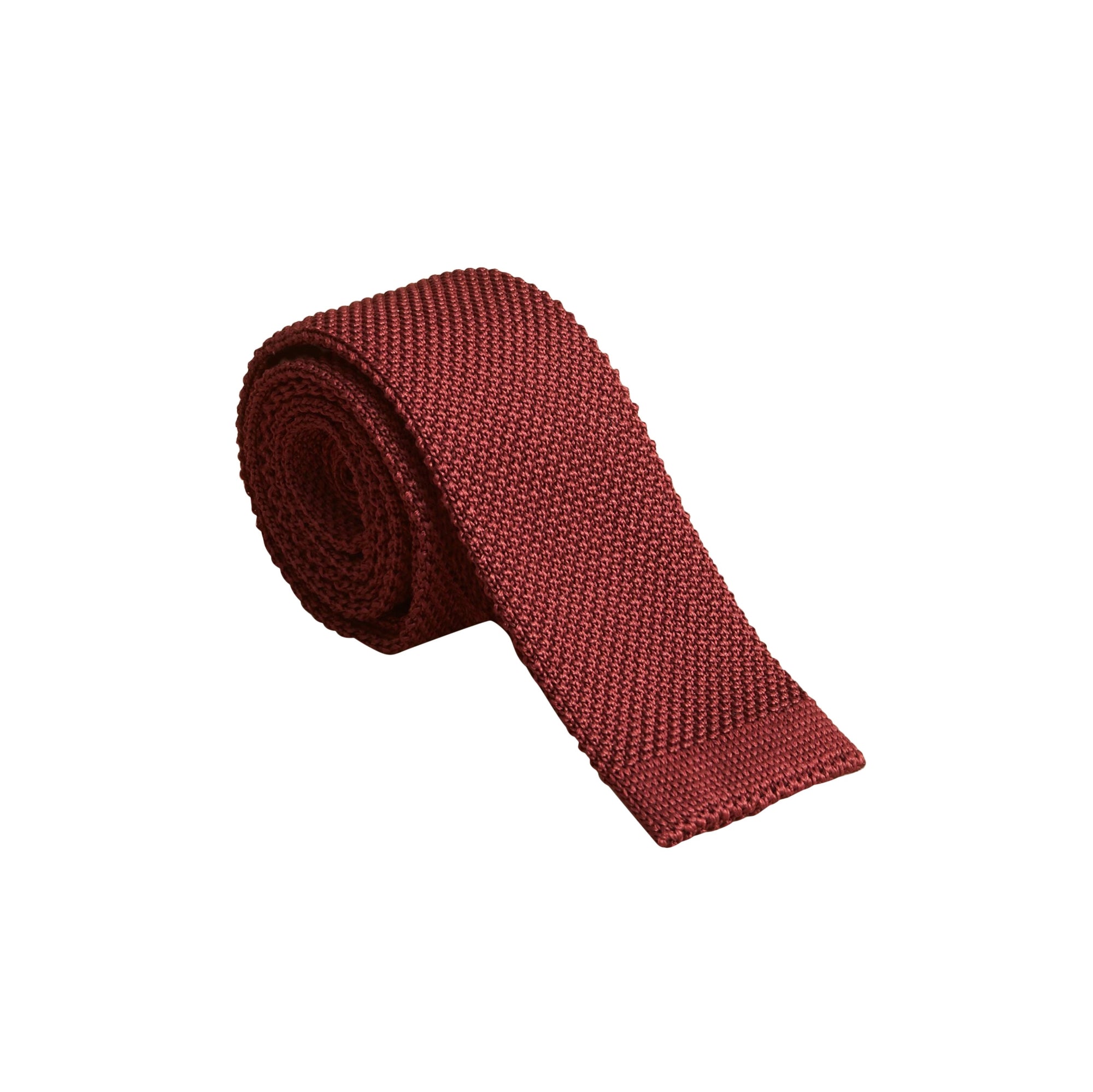 Cravate fine en maille de soie - Deep Claret