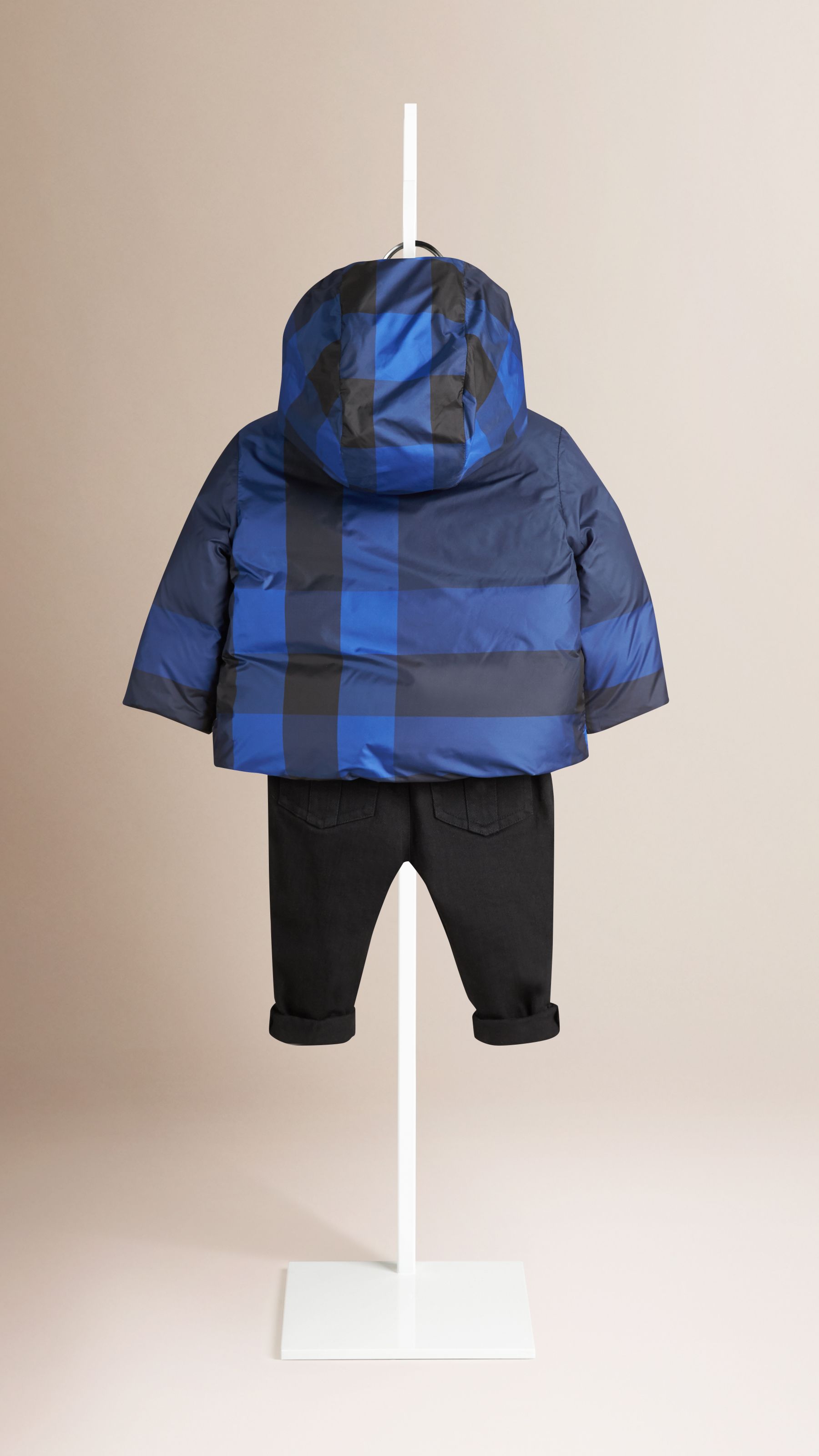 Veste rembourrée en duvet réversible avec motif check - Navy
