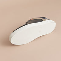 Tennis en cuir avec motif House check - Black