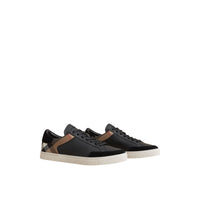 Tennis en cuir avec motif House check - Black