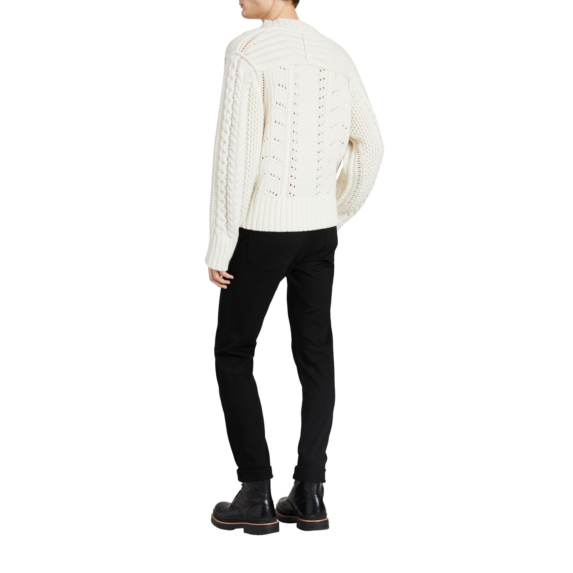 Jean denim extensible de coupe droite - Black