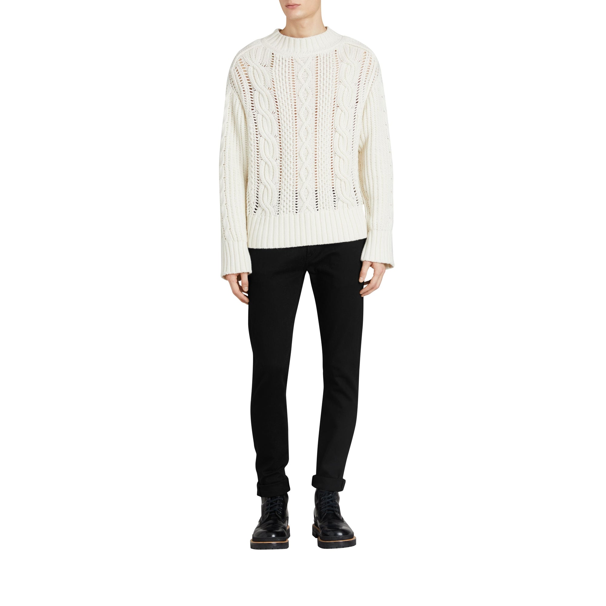 Jean denim extensible de coupe droite - Black