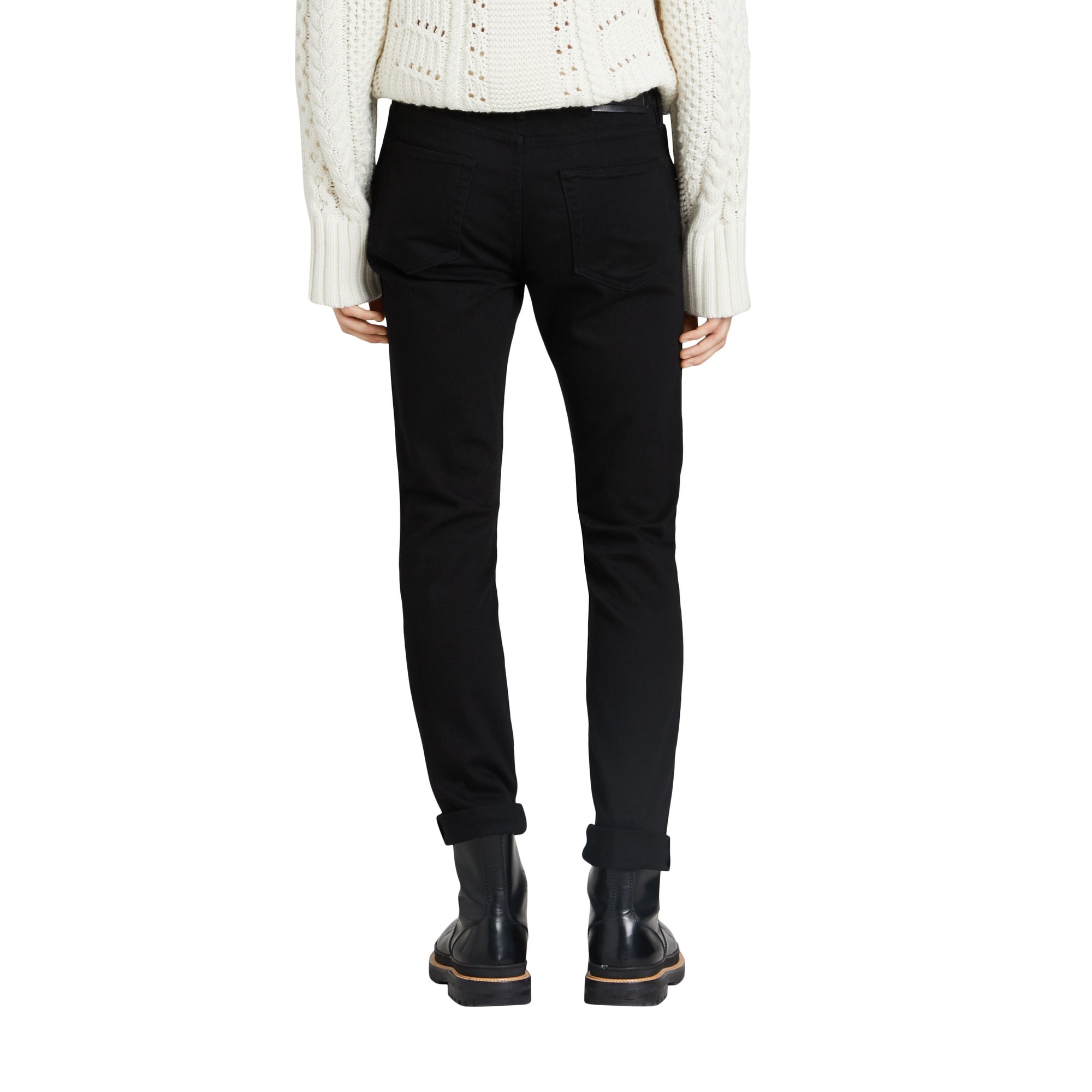 Jean denim extensible de coupe droite - Black