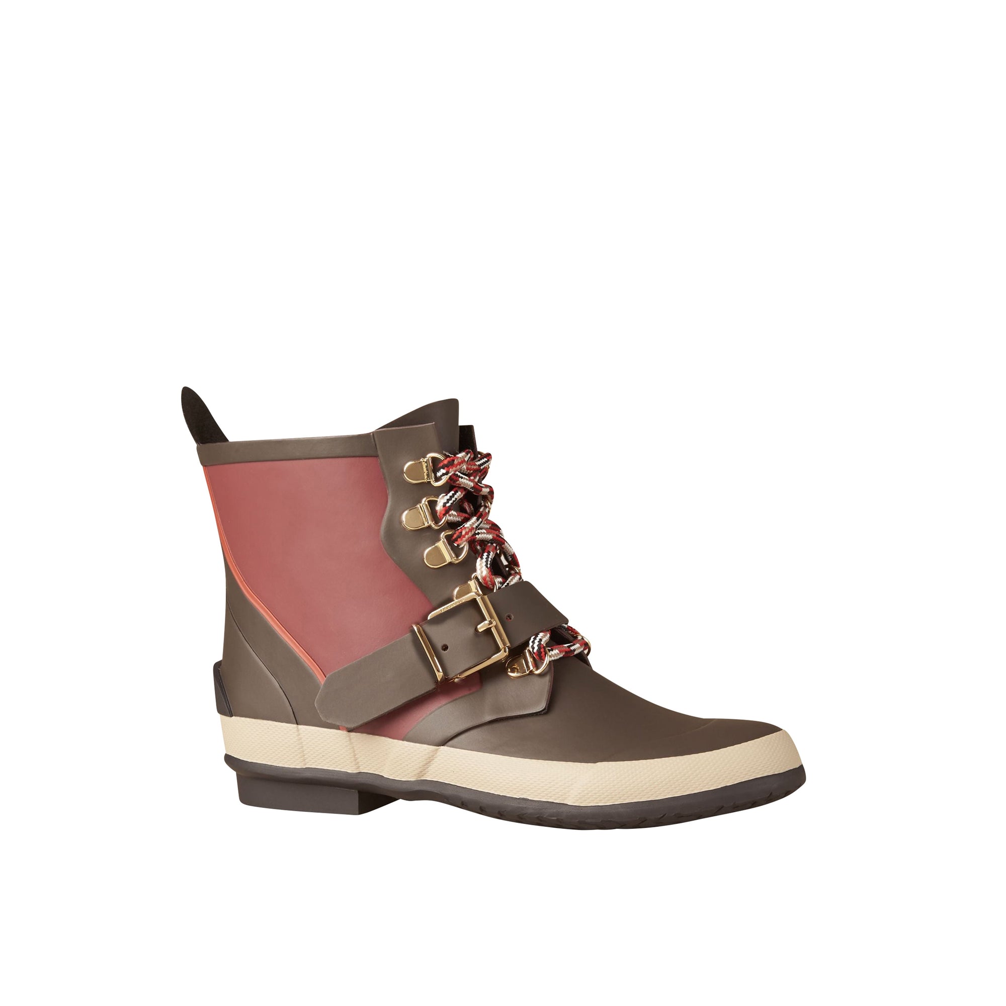 Bottines de pluie color-block - Garnet Pink