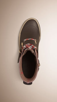 Bottines de pluie color-block - Garnet Pink