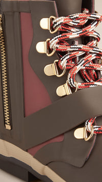 Bottines de pluie color-block - Garnet Pink