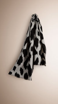 Écharpe Fauve en cachemire laine & soie - Stone & Black