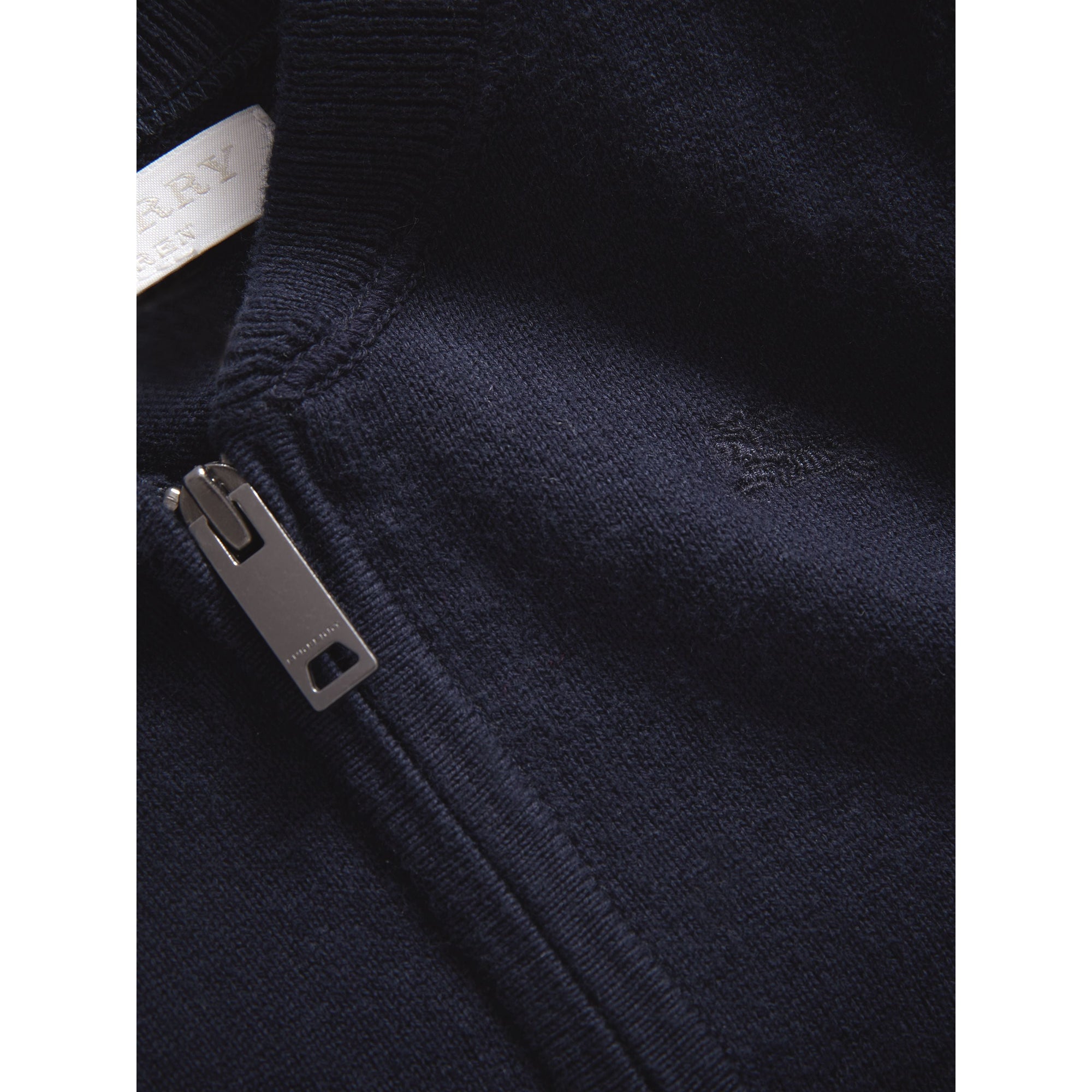 Cardigan en coton avec ornements check - Navy