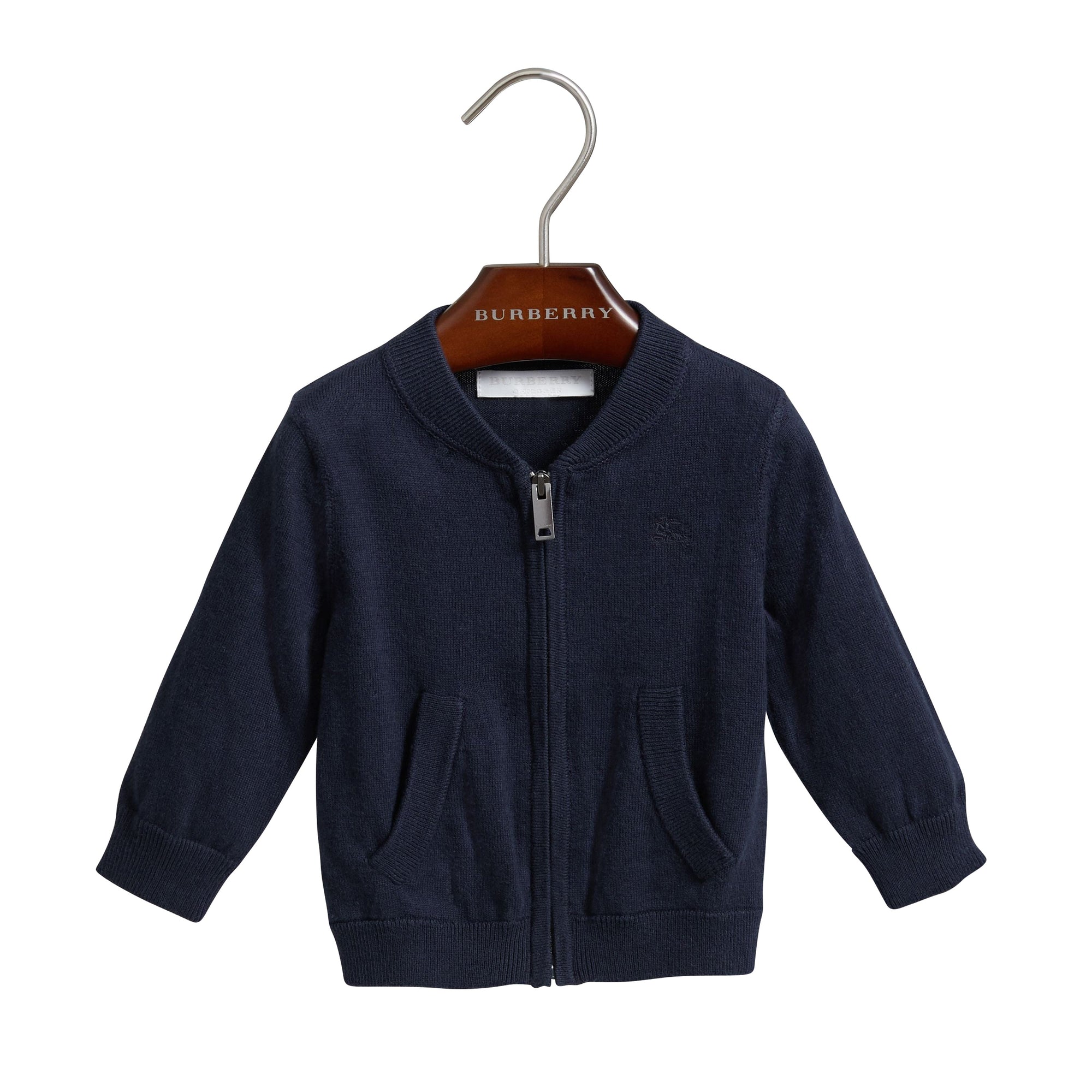 Cardigan en coton avec ornements check - Navy