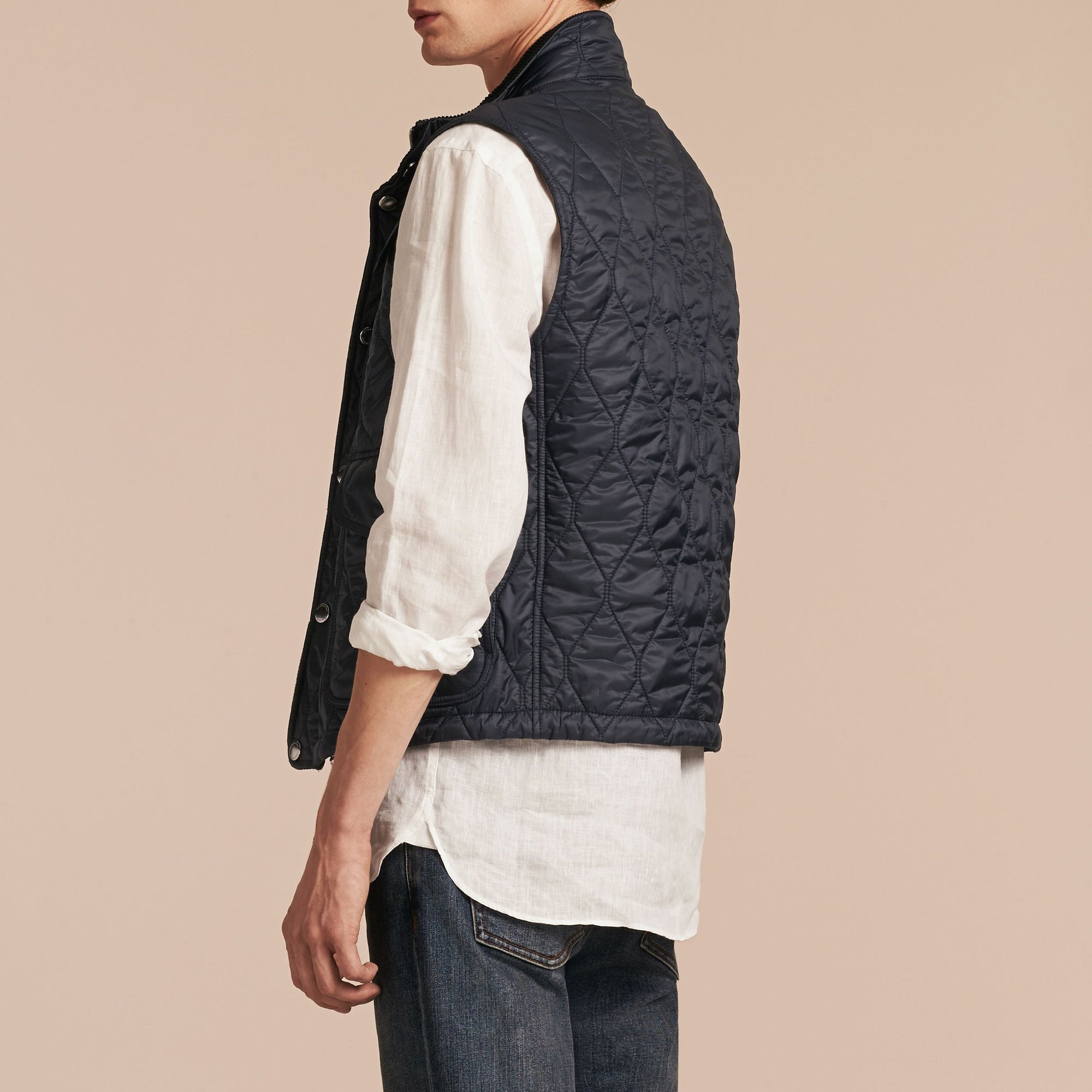 Veste sans manches matelassée à poches multiples - Navy