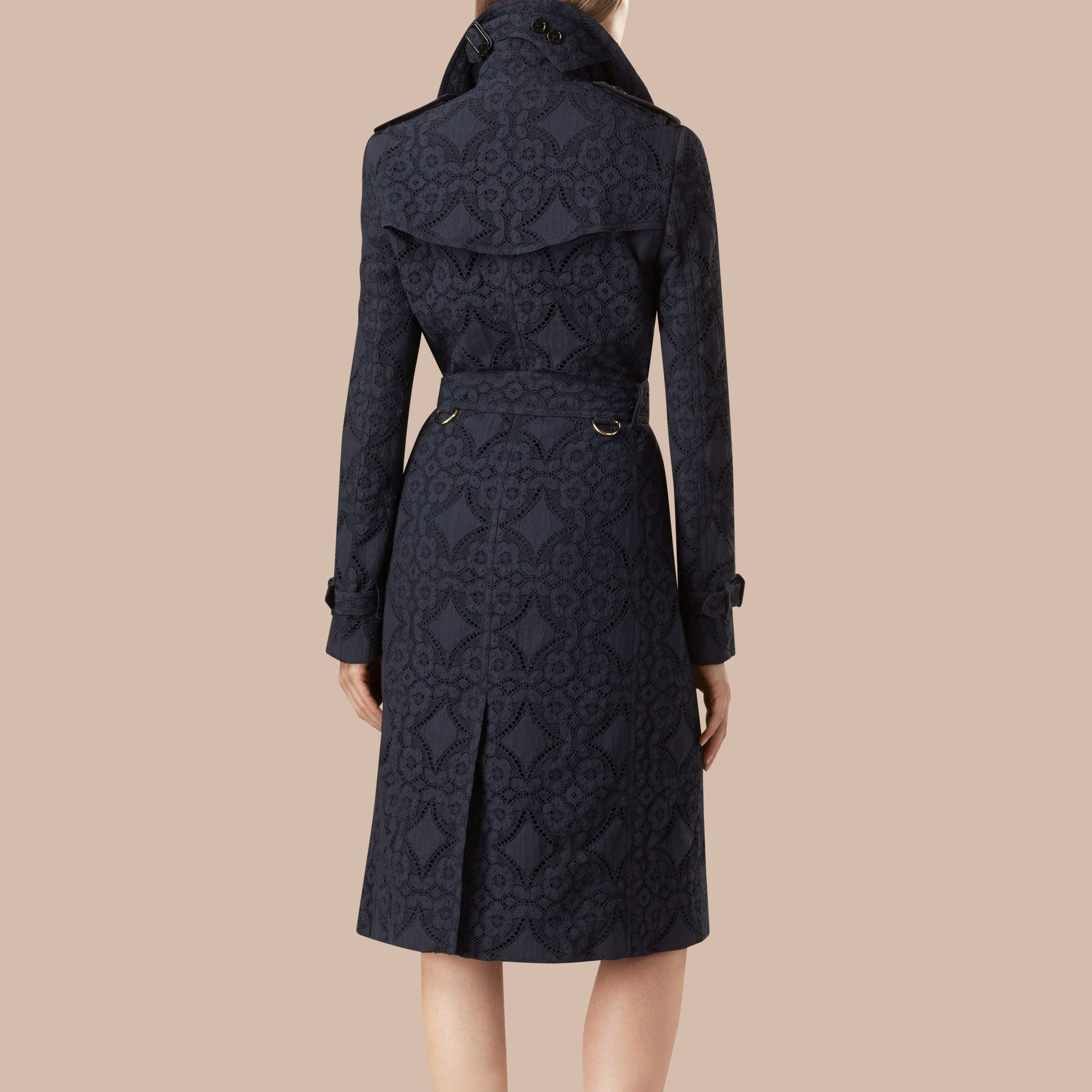Trench-coat en dentelle de gabardine - Ink
