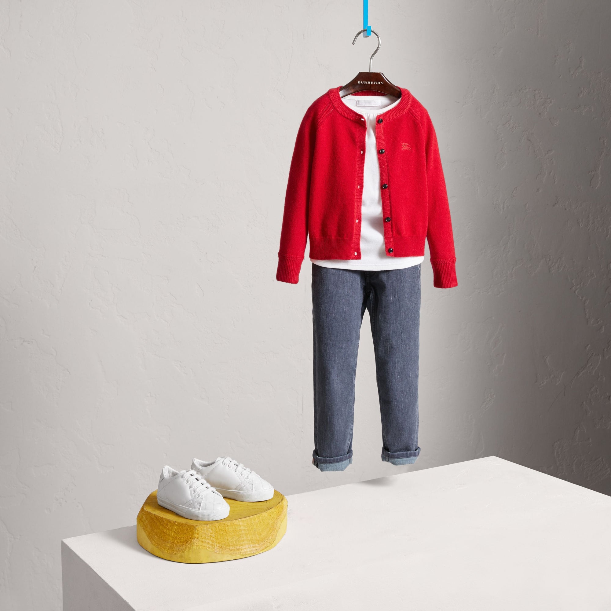 Cardigan en cachemire avec éléments check - Parade Red