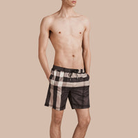 Short de bain à motif check - Charcoal