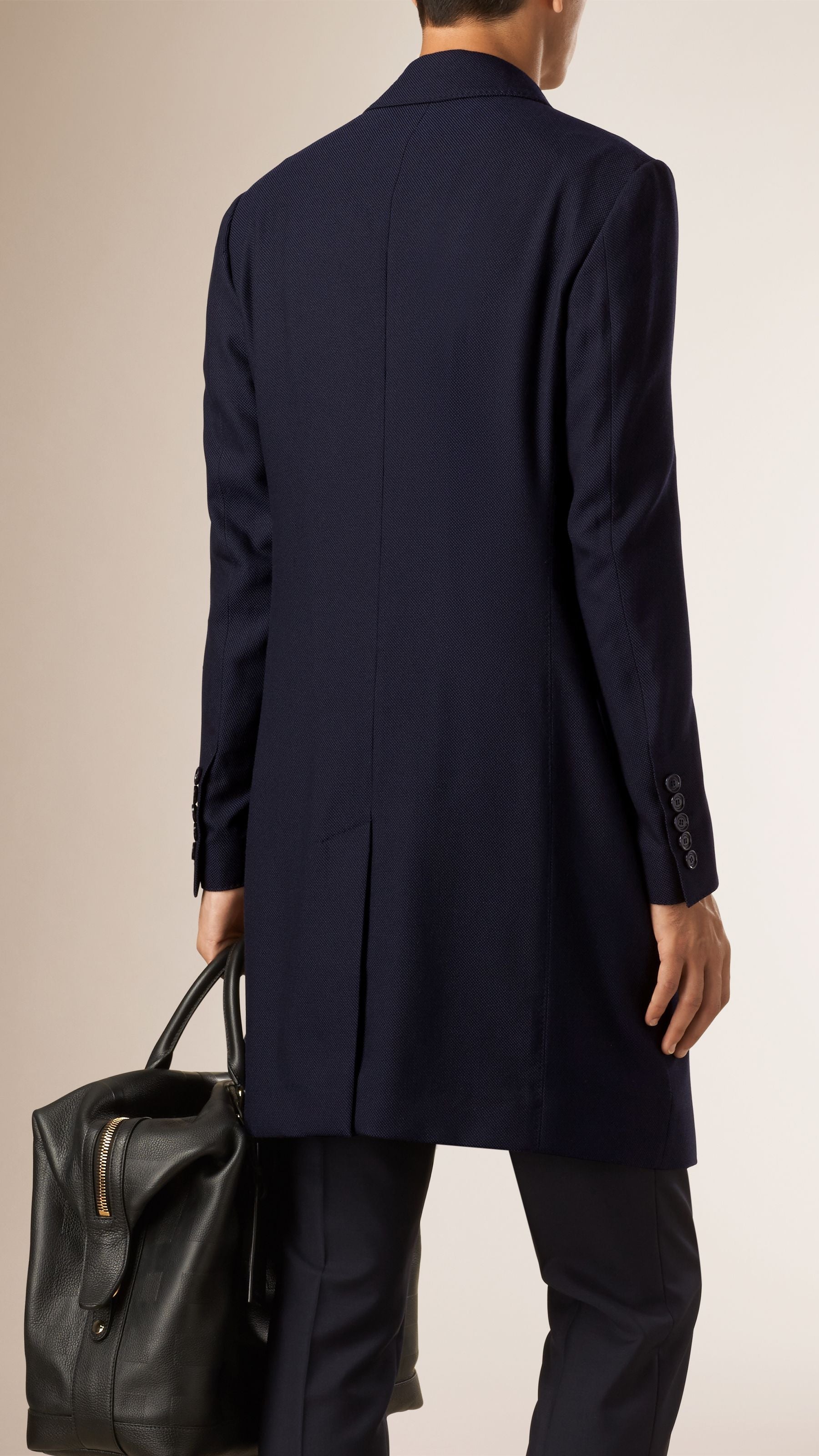 Manteau ajusté en laine légère - Ink