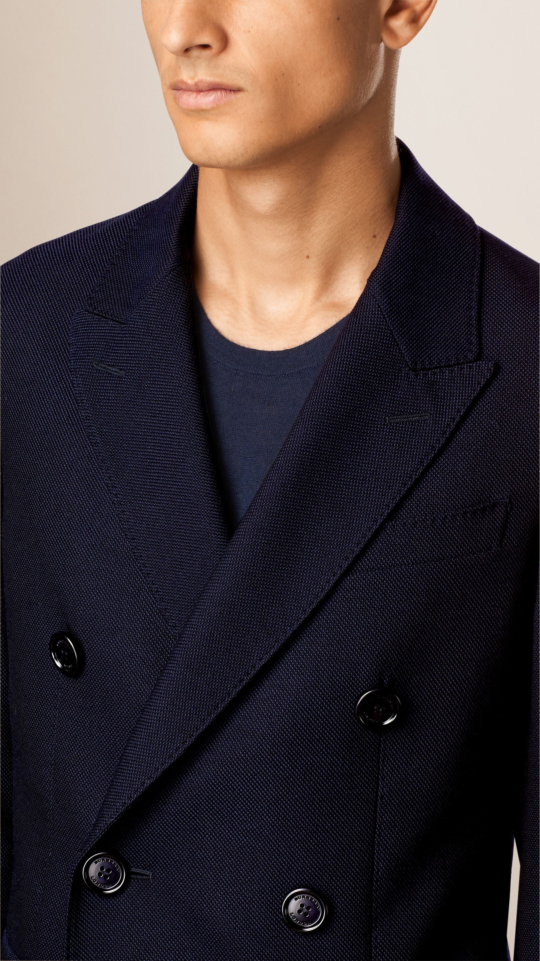 Manteau ajusté en laine légère - Ink