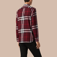 Chemise en flanelle de coton à motif check - Claret
