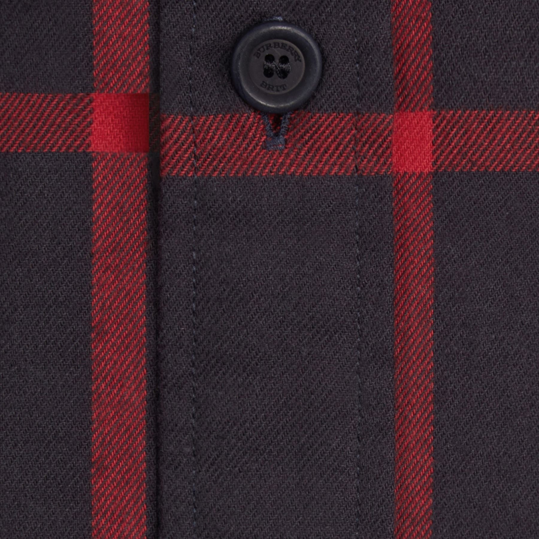 Chemise en flanelle de coton à motif check - Navy