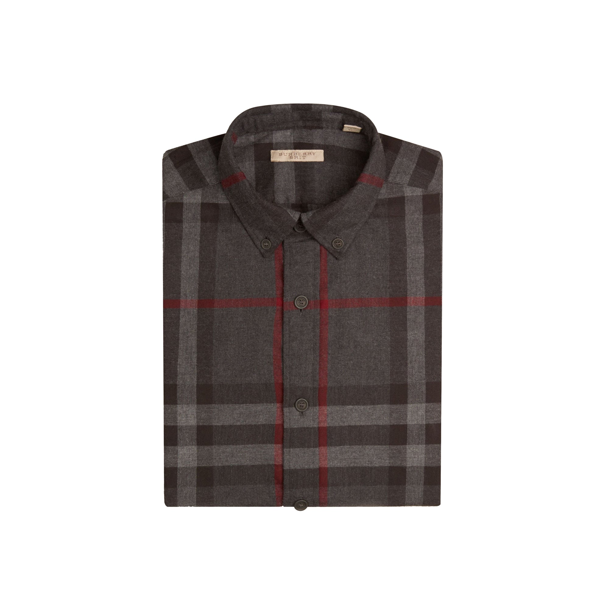Chemise en flanelle de coton à motif check - Charcoal