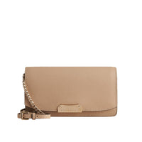 Clutch en cuir avec chaîne - Honey