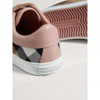 Sneakers en coton House check et cuir - Peony Rose Melange