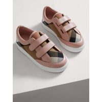 Sneakers en coton House check et cuir - Peony Rose Melange