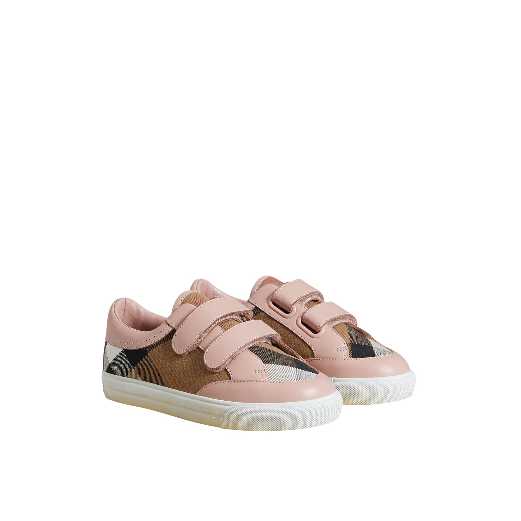 Sneakers en coton House check et cuir - Peony Rose Melange