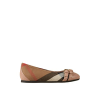 Ballerines à motif House check avec boucle - Nude Blush