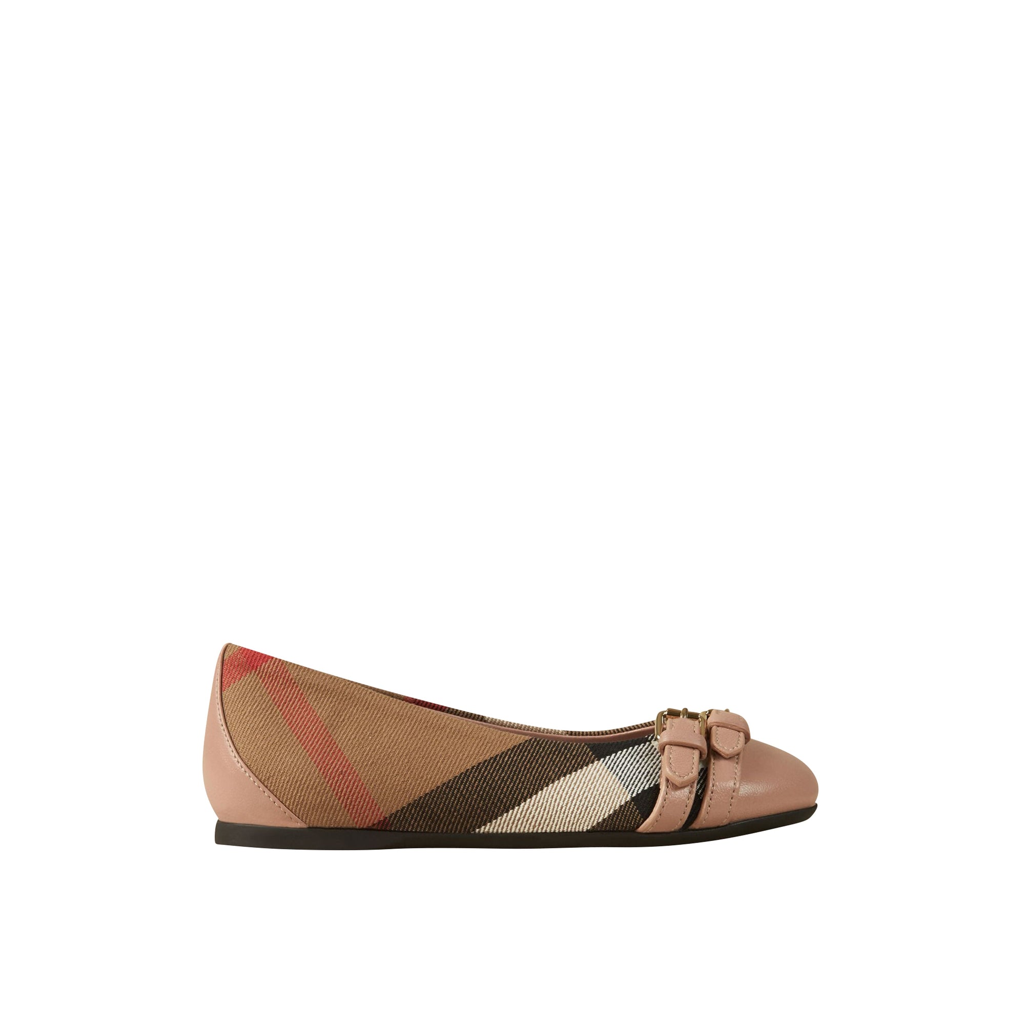 Ballerines à motif House check avec boucle - Nude Blush