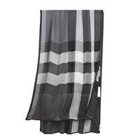 Écharpe en soie légère à motif check - Mid Grey