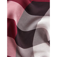 Écharpe en soie légère à motif check - Fuchsia Pink
