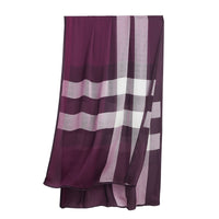 Écharpe en soie légère à motif check - Aubergine