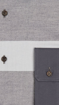Chemise en coton de coupe moderne à motif check - Charcoal