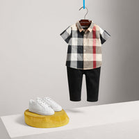 Chemise en coton à manches courtes avec motif check - New Classic Check