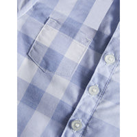 Combinaison en coton à motif check - Ice Blue