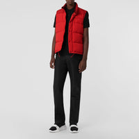 Polo en piqué de coton avec patte à motif check - Black